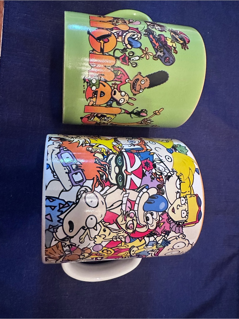 Nickelodeon Green and Multi-Color Character Mugs